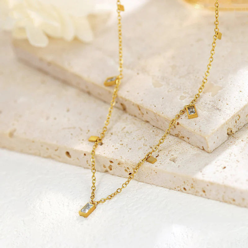 Gold Plated Stainless Steel Anti Tarnish Gold-Toned Geometric Necklace