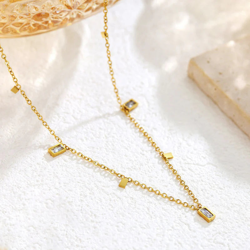 Gold Plated Stainless Steel Anti Tarnish Gold-Toned Geometric Necklace