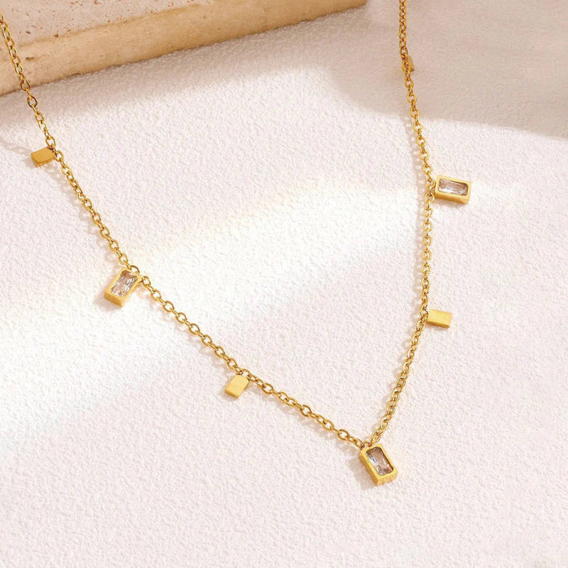 Gold Plated Stainless Steel Anti Tarnish Gold-Toned Geometric Necklace