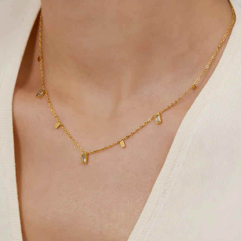Gold Plated Stainless Steel Anti Tarnish Gold-Toned Geometric Necklace