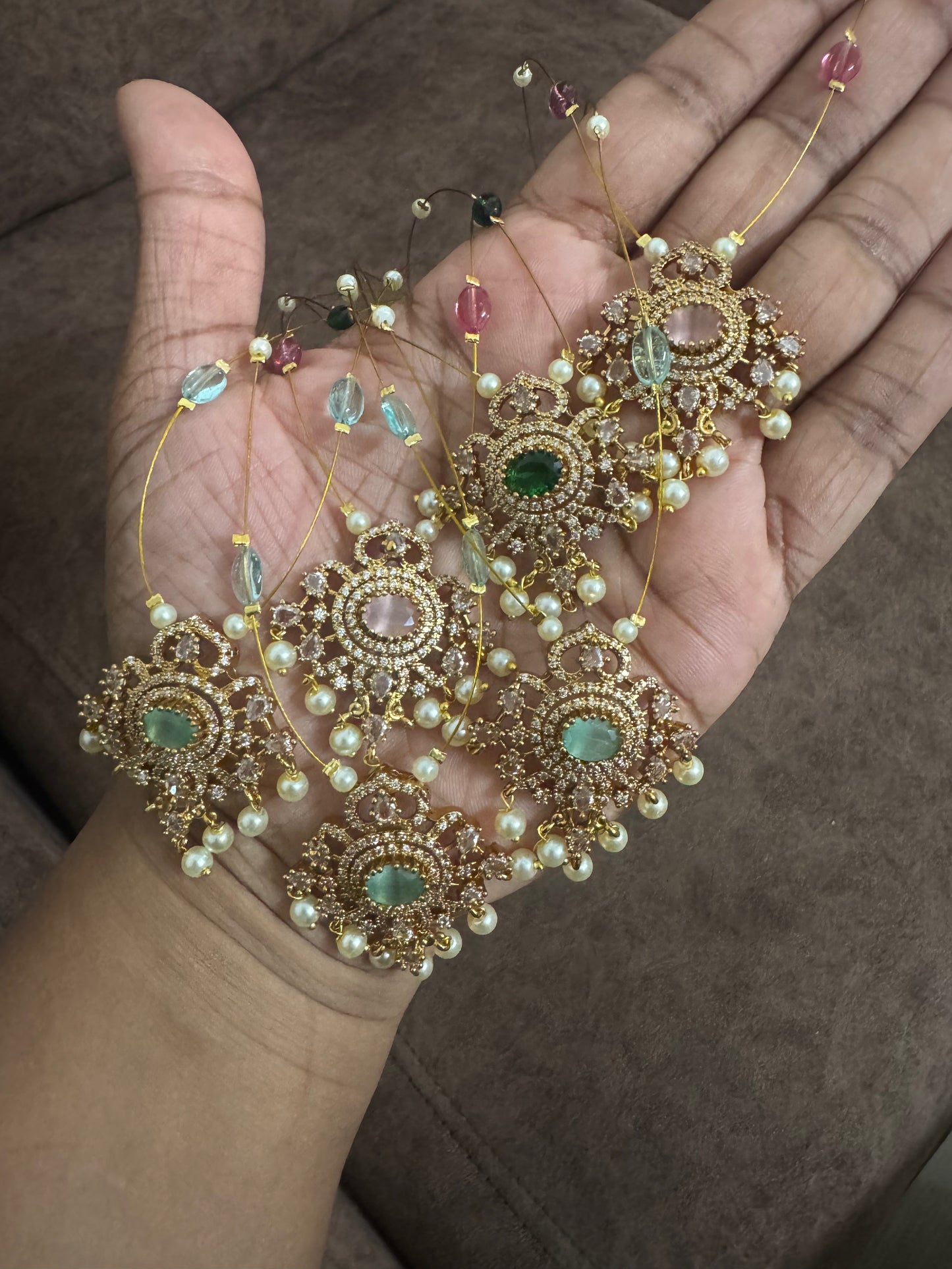 AD Stone Floral Invisible Necklace