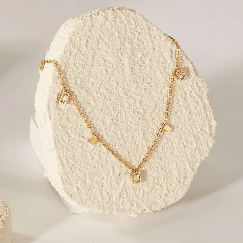 Gold Plated Stainless Steel Anti Tarnish Gold-Toned Geometric Necklace