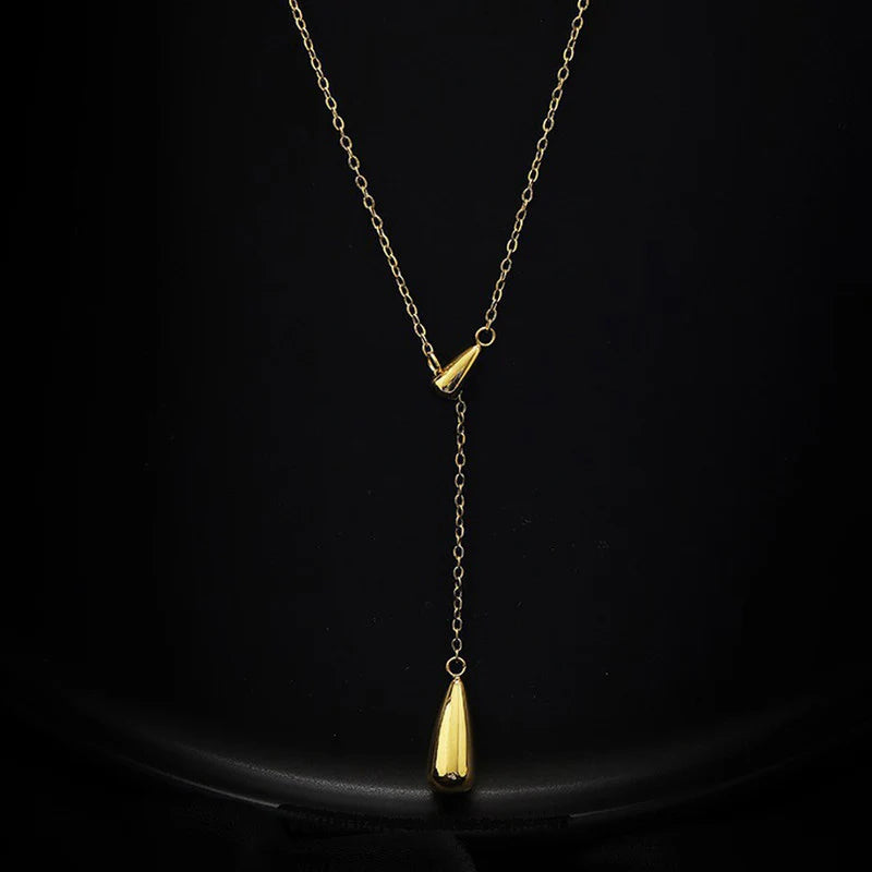 Gold Plated Stainless Steel Anti Tarnish Teardrop Pendant