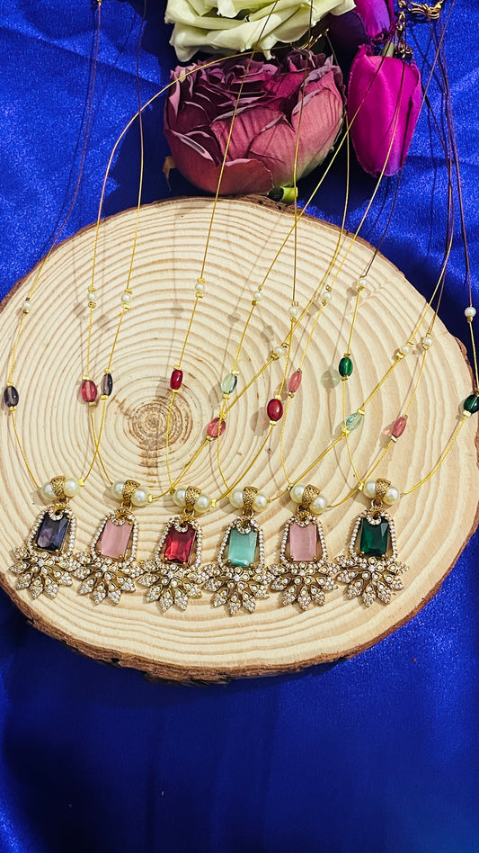 Invisible Necklace AD Half Moon Locket